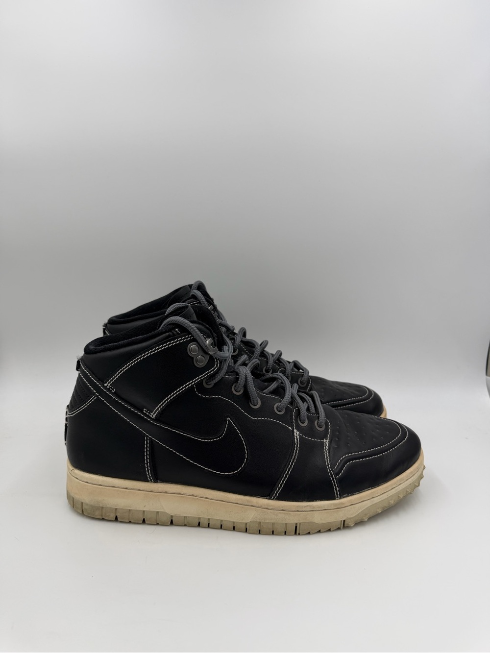 Nike Dunk High CMFT Black Leather Men's Shoe 2015 Style 805995-001 Men’s 9.5 US